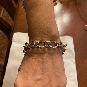 COPY - David Yurman Oval link two tone chain 18k gold bracelet